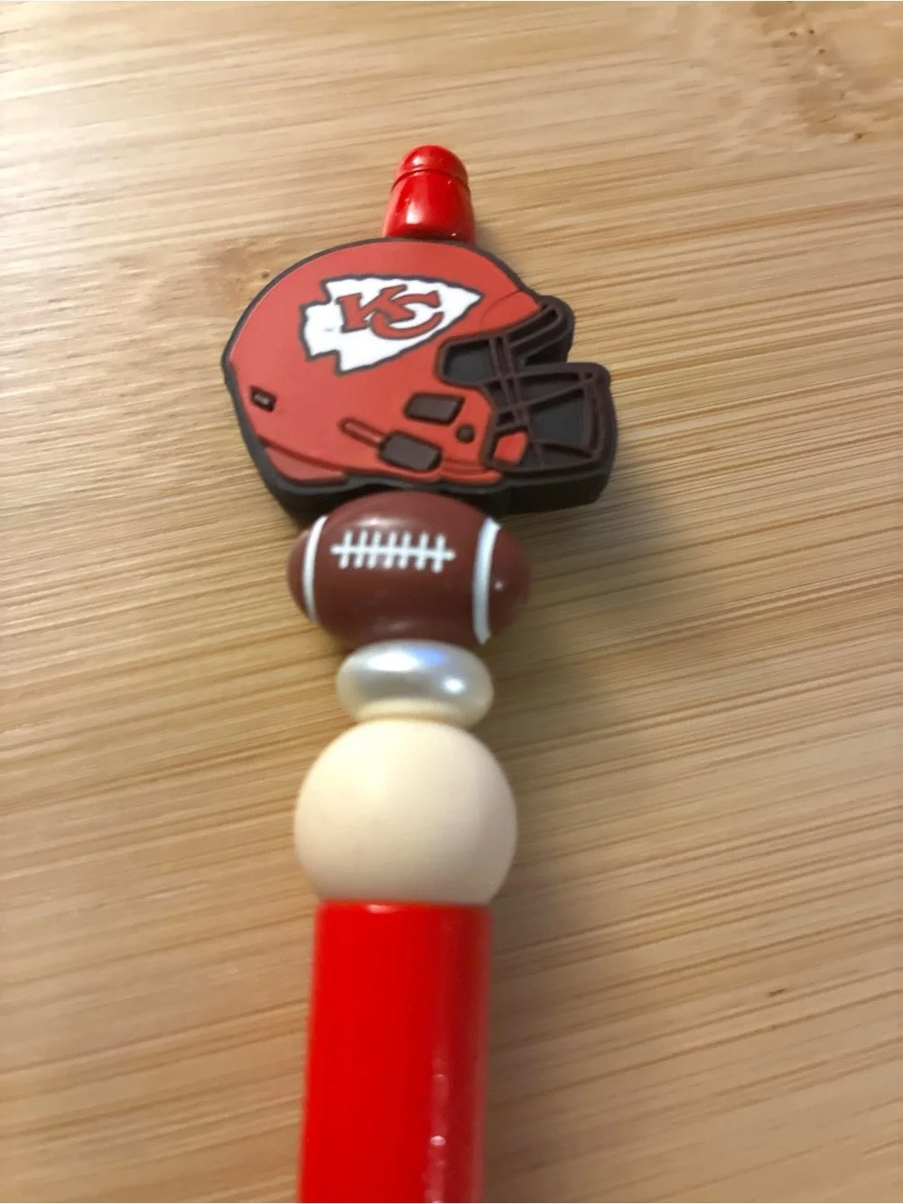 Kansas City Football Beaded Red Pen